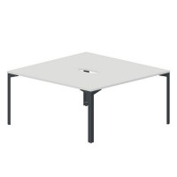 Ray RY2TV168 BLAN (Белый/Антрацит) Составной стол на 2 рабочих места, 2 эргономичных выреза