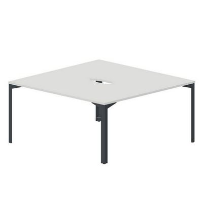 Ray RY2TV168 BLAN (Белый/Антрацит) Составной стол на 2 рабочих места, 2 эргономичных выреза