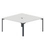 Ray RY2TV168 BLAN (Белый/Антрацит) Составной стол на 2 рабочих места, 2 эргономичных выреза