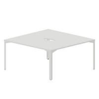 Ray RY2TV168 BLBL (Белый/Белый) Составной стол на 2 рабочих места, 2 эргономичных выреза