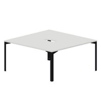 Ray RY2TV168 BLNR (Белый/Черный) Составной стол на 2 рабочих места, 2 эргономичных выреза