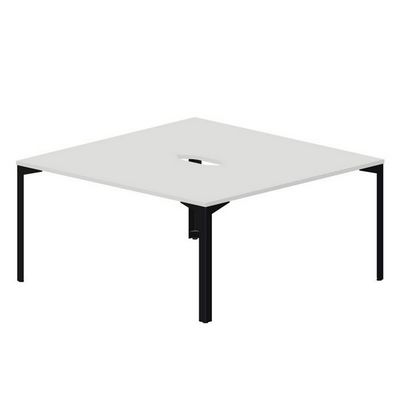 Ray RY2TV168 BLNR (Белый/Черный) Составной стол на 2 рабочих места, 2 эргономичных выреза