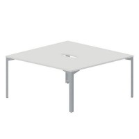 Ray RY2TV168 BLTI (Белый/Титан) Составной стол на 2 рабочих места, 2 эргономичных выреза