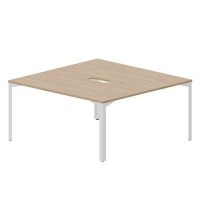 Ray RY2TV168 OWBL (Светлый дуб/Белый) Составной стол на 2 рабочих места, 2 эргономичных выреза