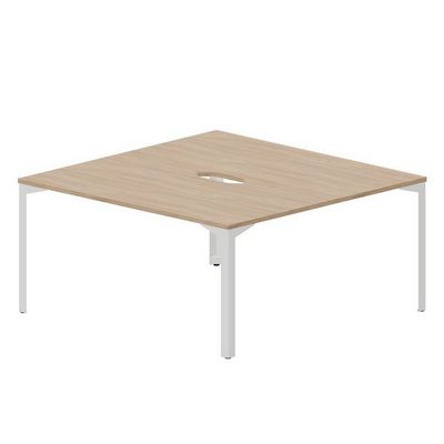 Ray RY2TV168 OWBL (Светлый дуб/Белый) Составной стол на 2 рабочих места, 2 эргономичных выреза
