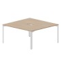 Ray RY2TV168 OWBL (Светлый дуб/Белый) Составной стол на 2 рабочих места, 2 эргономичных выреза