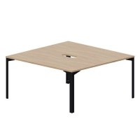 Ray RY2TV168 OWNR (Светлый дуб/Черный) Составной стол на 2 рабочих места, 2 эргономичных выреза