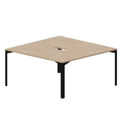 Ray RY2TV168 OWNR (Светлый дуб/Черный) Составной стол на 2 рабочих места, 2 эргономичных выреза