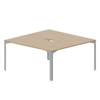 Ray RY2TV168 OWTI (Светлый дуб/Титан) Составной стол на 2 рабочих места, 2 эргономичных выреза