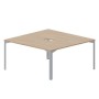 Ray RY2TV168 OWTI (Светлый дуб/Титан) Составной стол на 2 рабочих места, 2 эргономичных выреза
