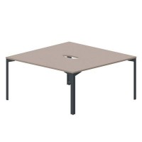Ray RY2TV168 TRAN (Тортора/Антрацит) Составной стол на 2 рабочих места, 2 эргономичных выреза