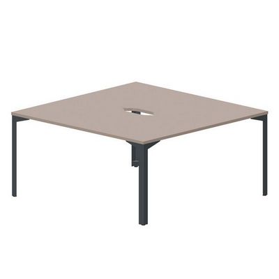 Ray RY2TV168 TRAN (Тортора/Антрацит) Составной стол на 2 рабочих места, 2 эргономичных выреза