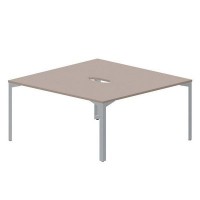Ray RY2TV168 TRTI (Тортора/Титан) Составной стол на 2 рабочих места, 2 эргономичных выреза