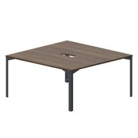Ray RY2TV168 WNAN (Орех/Антрацит) Составной стол на 2 рабочих места, 2 эргономичных выреза
