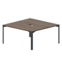 Ray RY2TV168 WNAN (Орех/Антрацит) Составной стол на 2 рабочих места, 2 эргономичных выреза