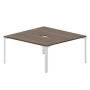 Ray RY2TV168 WNBL (Орех/Белый) Составной стол на 2 рабочих места, 2 эргономичных выреза