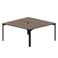 Ray RY2TV168 WNNR (Орех/Черный) Составной стол на 2 рабочих места, 2 эргономичных выреза