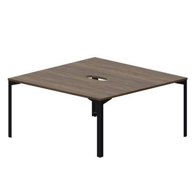 Ray RY2TV168 WNNR (Орех/Черный) Составной стол на 2 рабочих места, 2 эргономичных выреза