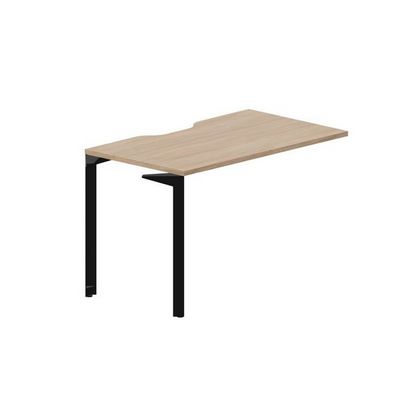 Рэй RYPV127 OWNR (Светлый дуб/Черный) Стол приставной, эргономичный вырез