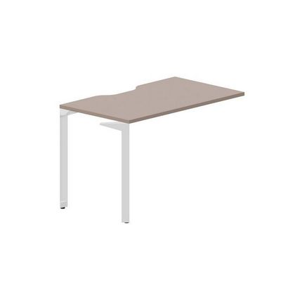 Ray RYPV127 TRBL (Тортора/Белый) Стол приставной, эргономичный вырез