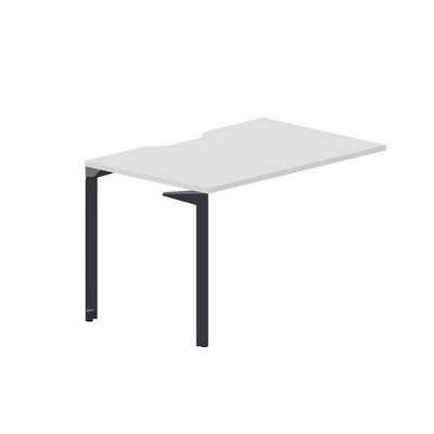 Ray RYPV128 BLAN (Белый/Антрацит) Стол приставной, эргономичный вырез