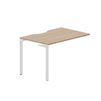 Ray RYPV128 OWBL (Светлый дуб/Белый) Стол приставной, эргономичный вырез