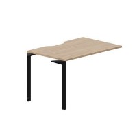 Ray RYPV128 OWNR (Светлый дуб/Черный) Стол приставной, эргономичный вырез