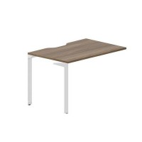 Ray RYPV128 WNBL (Орех/Белый) Стол приставной, эргономичный вырез