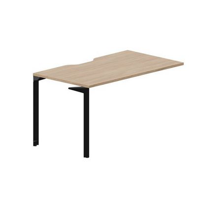 Ray RYPV148 OWNR (Светлый дуб/Черный) Стол приставной, эргономичный вырез