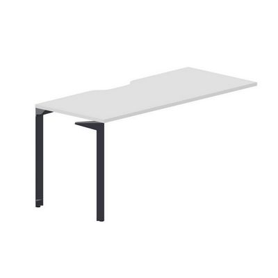 Ray RYPV167 BLAN (Белый/Антрацит) Стол приставной, эргономичный вырез