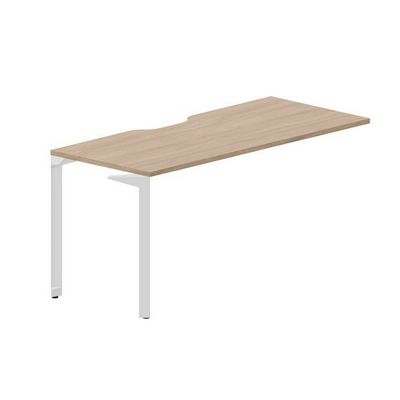 Ray RYPV167 OWBL (Светлый дуб/Белый) Стол приставной, эргономичный вырез