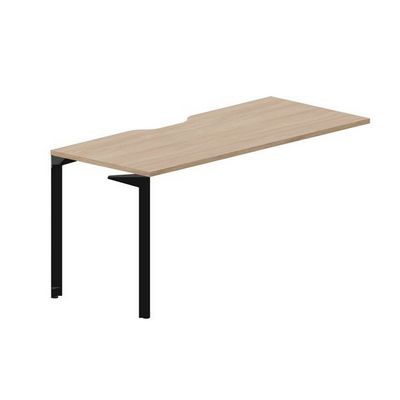 Ray RYPV167 OWNR (Светлый дуб/Черный) Стол приставной, эргономичный вырез