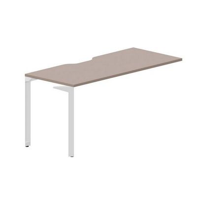 Ray RYPV167 TRBL (Тортора/Белый) Стол приставной, эргономичный вырез