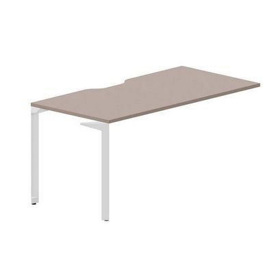 Ray RYPV168 TRBL (Тортора/Белый) Стол приставной, эргономичный вырез