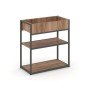 Rift RF.STM-011 (Дуб табак/Антрацит) Стеллаж металлический низкий приставной
