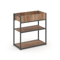 Rift RF.STM-013 (Дуб табак/Антрацит) Стеллаж металлический низкий приставной