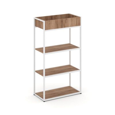 Rift RF.STM-001 (Дуб табак/Белый) Стеллаж металлический высокий приставной