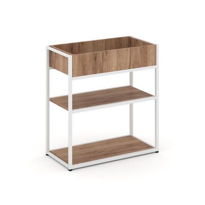 Rift RF.STM-013 (Дуб табак/Белый) Стеллаж металлический низкий приставной