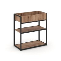 Rift RF.STM-011 (Дуб табак/Черный) Стеллаж металлический низкий приставной