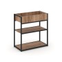 Rift RF.STM-013 (Дуб табак/Черный) Стеллаж металлический низкий приставной
