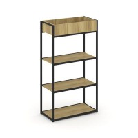 Rift RF.STM-002 (Дуб винченцо/Черный) Стеллаж металлический высокий приставной