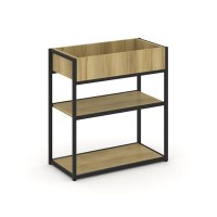 Rift RF.STM-012 (Дуб винченцо/Черный) Стеллаж металлический низкий приставной