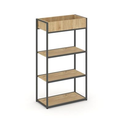 Rift RF.STM-003 (Тиквуд светлый/Антрацит) Стеллаж металлический высокий приставной