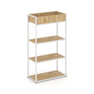 Rift RF.STM-003 (Тиквуд светлый/Белый) Стеллаж металлический высокий приставной
