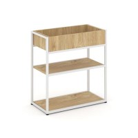 Rift RF.STM-011 (Тиквуд светлый/Белый) Стеллаж металлический низкий приставной