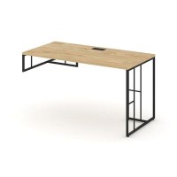 Rift RF.SPOT-003 (L) (Тиквуд светлый/Черный) Стол письменный для опорной тумбы левый