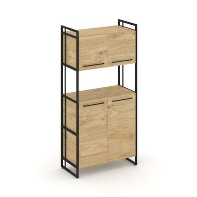 Rift RF.SS-42 (Тиквуд светлый/Черный) Шкаф 4 ниши широкий