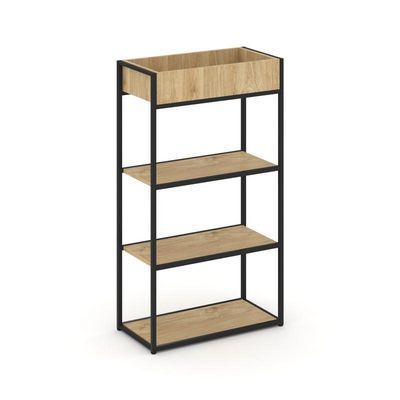 Rift RF.STM-001 (Тиквуд светлый/Черный) Стеллаж металлический высокий приставной