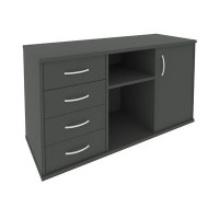 Riva А.МТ-2F (Антрацит) Тумба под оргтехнику сервисная (4 ящика фолдинг)