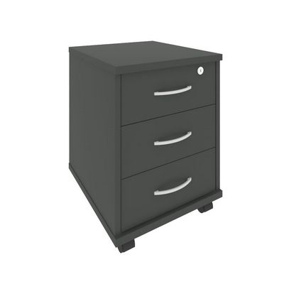 Riva А.ТМ-3F (Антрацит) Тумба подкатная (3 ящика фолдинг, с замком)